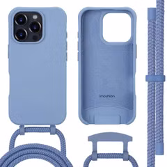 imoshion Coque arrière Color avec cordon amovible et MagSafe Apple iPhone 16 Pro Max - Ash Blue