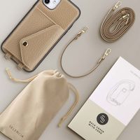 Selencia Coque à cordon avec porte-cartes enveloppe Sera iPhone 11 - Beige