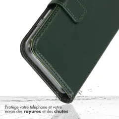 Selencia Étui de téléphone portefeuille en cuir véritable Samsung Galaxy S25 Ultra - Vert