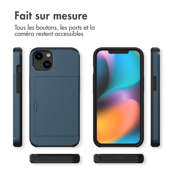 imoshion Coque arrière avec porte-cartes iPhone 14 - Bleu foncé