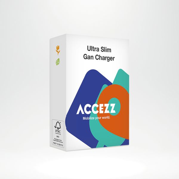 Accezz Chargeur GaN Ultra Slim - 2x USB-C - 65 W - Noir