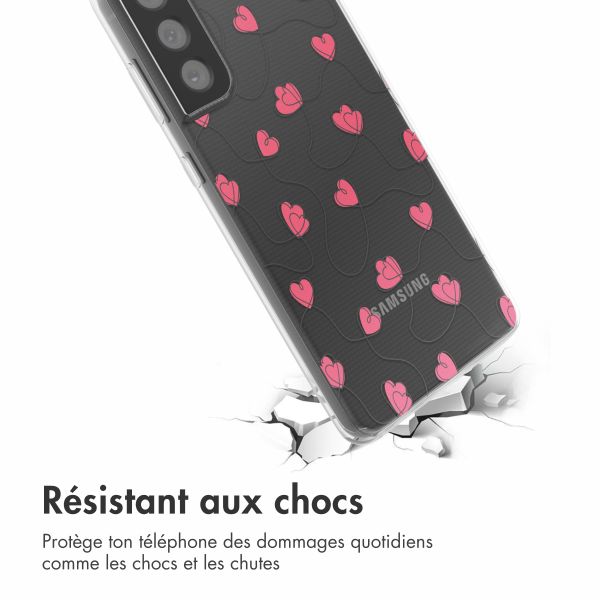 imoshion Coque design pour Samsung Galaxy S21 FE - Dusty Rose Connected Hearts