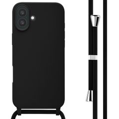 imoshion Coque en silicone avec cordon Apple iPhone 16 Plus - Noir