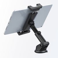 Accezz Support de tablette pour voiture - Tableau de bord et pare-brise - Réglable - Universel - Noir