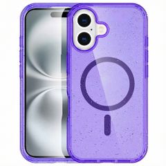 imoshion Coque Pailletée avec MagSafe Apple iPhone 16 - Paillettes Violet