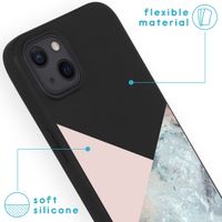 imoshion Coque Design iPhone 13 - Marble - Rose / Noir