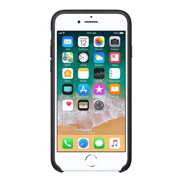 Apple Coque en cuir Apple iPhone SE (2022 / 2020) / 8 / 7 - Noir