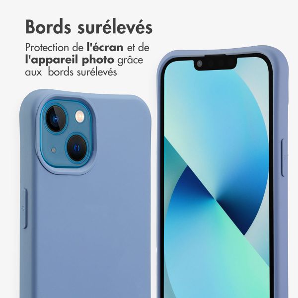 imoshion Coque arrière Color avec cordon amovible et MagSafe Apple iPhone 13 - Ash Blue