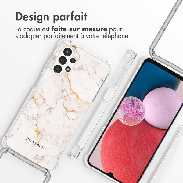 imoshion Coque Design avec cordon Samsung Galaxy A13 (4G) - White Marble