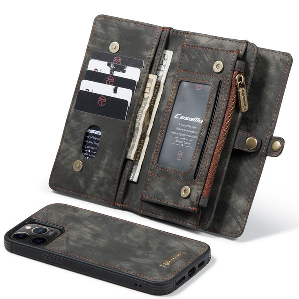 CaseMe Etui de téléphone de luxe en cuir deux iPhone 12 Pro Max