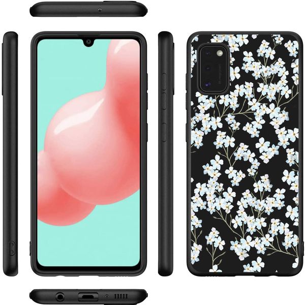 imoshion Coque Design Samsung Galaxy A41 - Fleur - Blanc / Noir