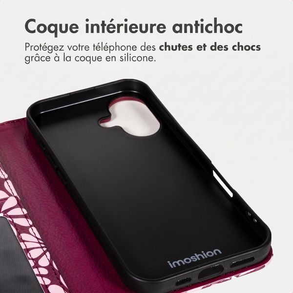 imoshion Étui de télephone portefeuille Design Apple iPhone 17 - Bloom Love Blush