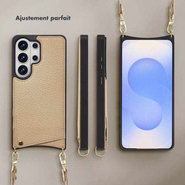 Selencia Coque de télephone Nova avec cordon et porte-cartes Samsung Galaxy S26 Ultra - Beige