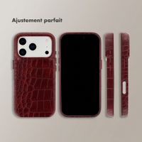 Selencia Coque arrière Croco avec MagSafe Apple iPhone 17 Pro - Burgundy