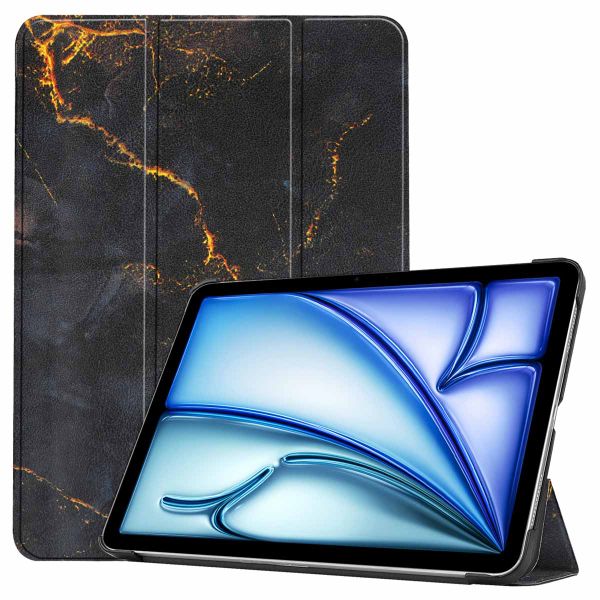 imoshion Coque tablette Design Trifold Apple iPad Air 13 pouces (2026) M4 / (2025) M3 / (2024) M2 - Black Marble