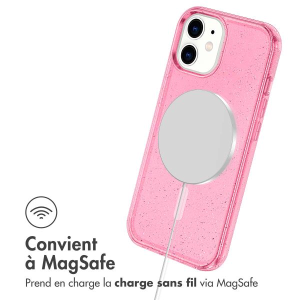 imoshion Coque Pailletée avec MagSafe Apple iPhone 12 (Pro) - Paillettes Rose