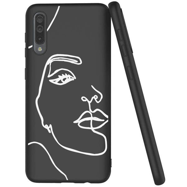 imoshion Coque Design Galaxy A50 / A30s - Visage abstrait - Blanc