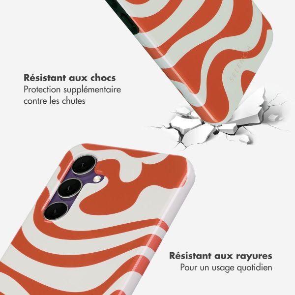 Selencia Coque arrière Vivid Samsung Galaxy S24 FE - Dream Swirl Orange