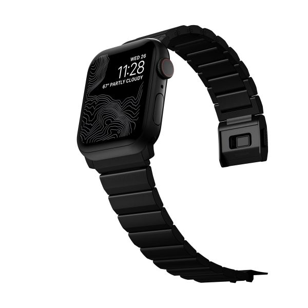 Nomad Bracelet à maillons en titane Apple Watch Series 1 t/m 11 / SE / Ultra (44/45/46/49 mm) - Noir