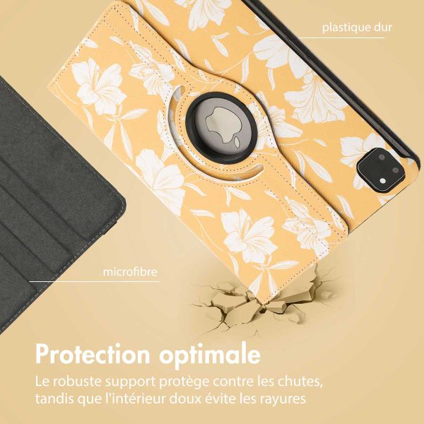 imoshion Coque tablette Design rotatif à 360° Apple iPad Pro 11 (2025) M5 / (2024) M4 - Yellow Flowers