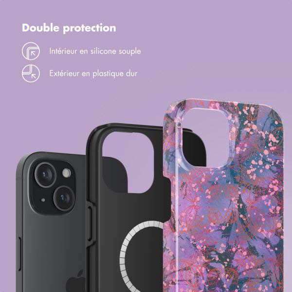 Selencia Coque arrière Vivid avec MagSafe Apple iPhone 15 - Fresh Paint Flower Orange