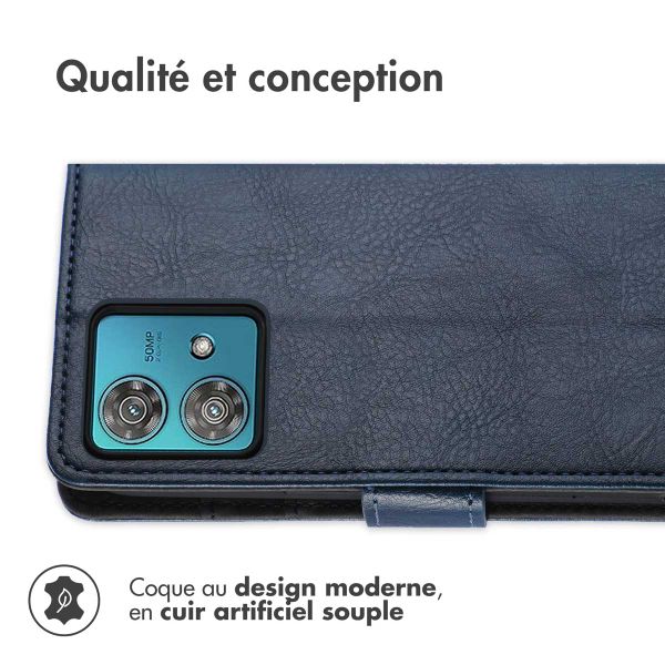 imoshion Étui de téléphone portefeuille Luxe Motorola Moto G84 - Bleu foncé