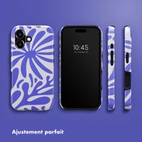 Selencia Coque arrière Vivid avec MagSafe Apple iPhone 16 - Modern Bloom Sapphire Blue