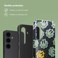 Selencia Coque arrière Vivid Samsung Galaxy S24 - Wavy Smiley Green