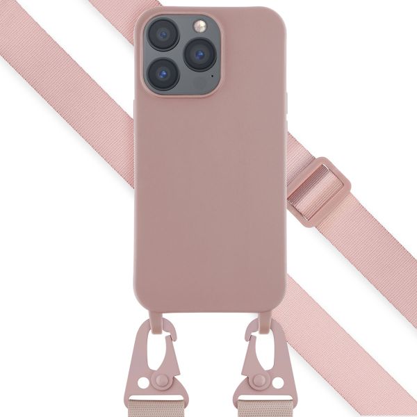 Selencia Coque silicone avec cordon amovible iPhone 13 Pro - Sand Pink