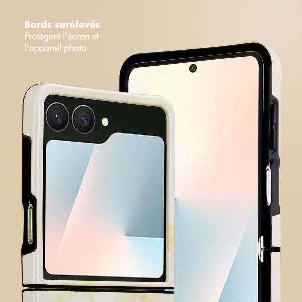 Selencia Coque arrière Vivid Samsung Galaxy Z Flip 7 - Golden Beige Marble