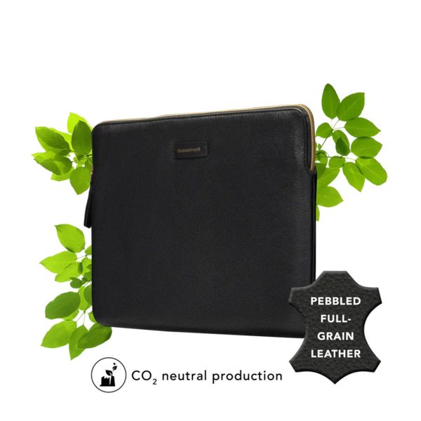 dbramante1928 ﻿Paris Sleeve - Pochette ordinateur 13 pouces - Cuir véritable - MacBook Pro 13 pouces / Air 13 pouces - Night Black