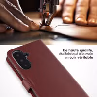 Selencia Étui portefeuille en cuir véritable Samsung Galaxy A36 / A56 - Burgundy