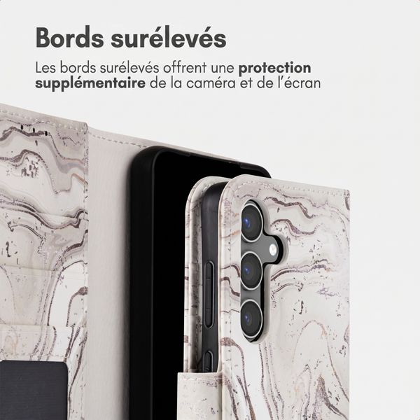 imoshion Étui de télephone portefeuille Design Samsung Galaxy S24 - Sandy Marble