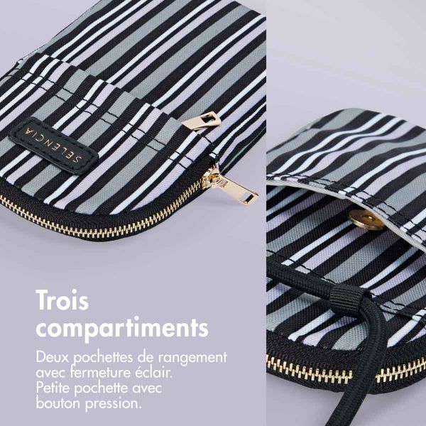 Selencia ﻿Pochette pour téléphone - Multi Stripes Purple