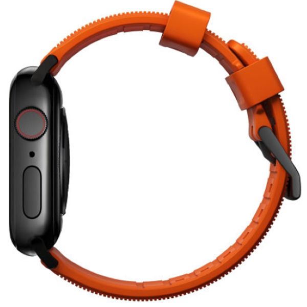 Nomad Bracelet robuste FKM Apple Watch Series 1 á 10 / SE / Ultra (2) (44/45/46/49 mm) - Noir/Orange