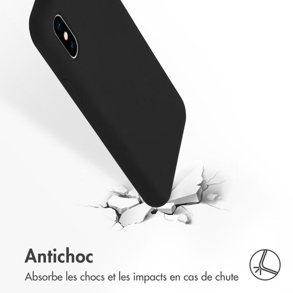 Accezz Coque Liquid Silicone Apple iPhone X / Xs - Noir