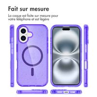 imoshion Coque Pailletée avec MagSafe Apple iPhone 16 - Paillettes Violet