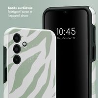 Selencia Coque arrière Vivid Samsung Galaxy A15 (5G/4G) - Colorful Zebra Sage Green