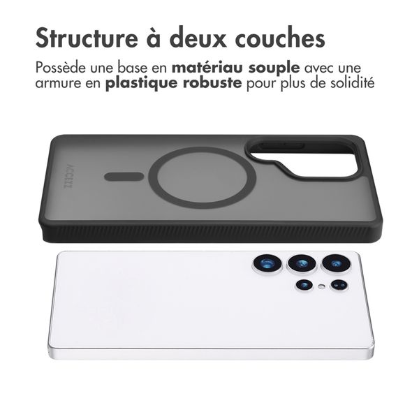 Accezz Coque Givrée Robuste avec MagSafe Samsung Galaxy S25 Ultra - Noir