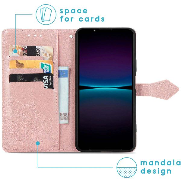 imoshion Etui de téléphone portefeuille Mandala Sony Xperia 1 IV - Rose Dorée