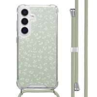 imoshion Coque Design avec cordon Samsung Galaxy S25 - Smoke Green Flowers