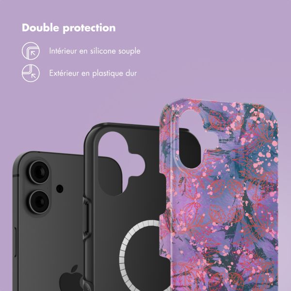 Selencia Coque arrière Vivid avec MagSafe Apple iPhone 16 - Fresh Paint Flower Orange