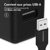 imoshion Câble tressé magnétique - USB-C vers USB-A - 1 mètre - Noir