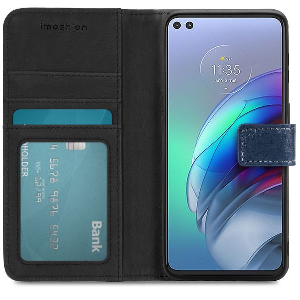 imoshion Étui de téléphone portefeuille Luxe Motorola Moto G100 -Bleu