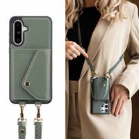 Selencia Coque à cordon avec porte-cartes enveloppe Sera Samsung Galaxy A36 / A56 - Sage Green