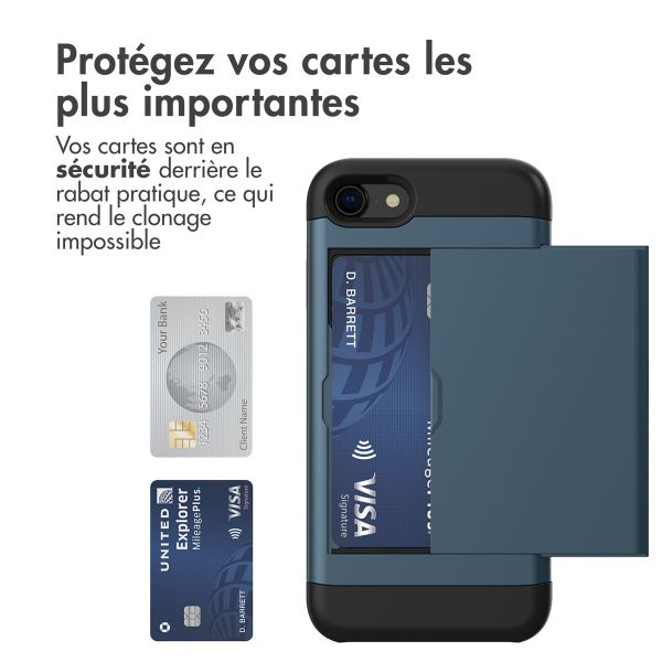 imoshion Coque arrière avec porte-cartes Apple iPhone SE (2022 / 2020) / 8 / 7 - Bleu foncé