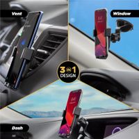 Scosche Support de téléphone GravityDrop 3-in-1 pour voiture - Universel - Tableau de bord / Pare-brise / Grille de ventilation - Noir