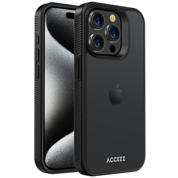 Accezz Coque Givrée Robuste Apple iPhone 15 Pro - Noir