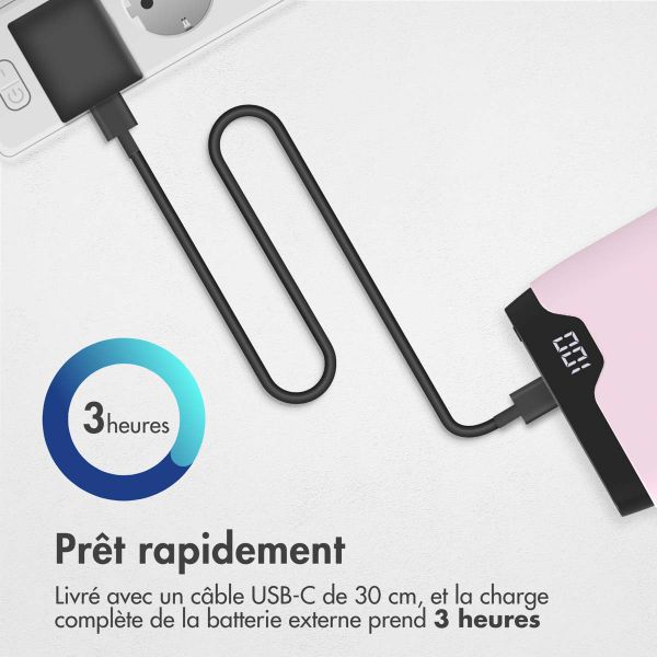 imoshion Batterie externe - 10.000 mAh - Quick Charge et Power Delivery - Rose