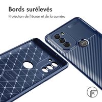 imoshion Coque silicone Carbon Motorola Moto G71 - Bleu